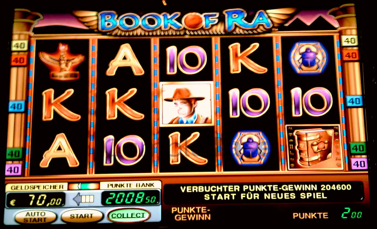Book of Ra Gewinnbild: 4 Forscher in den Freispielen