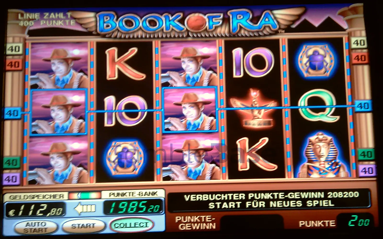 Book of Ra Gewinnbild: Wieder 4 Forscher!!