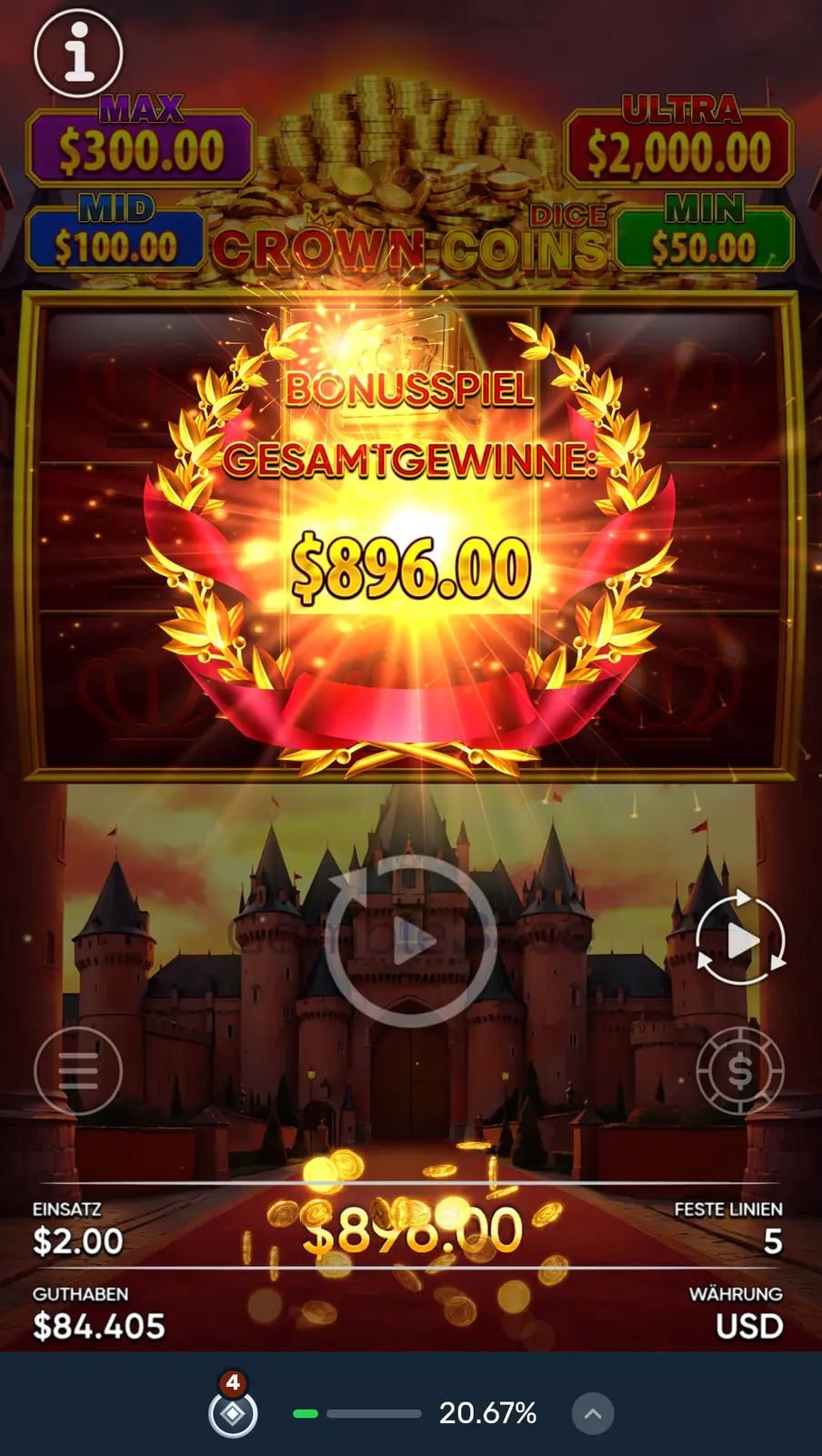 Crown Coins Dice Gewinnbild: Crown Coins Dice ~450x