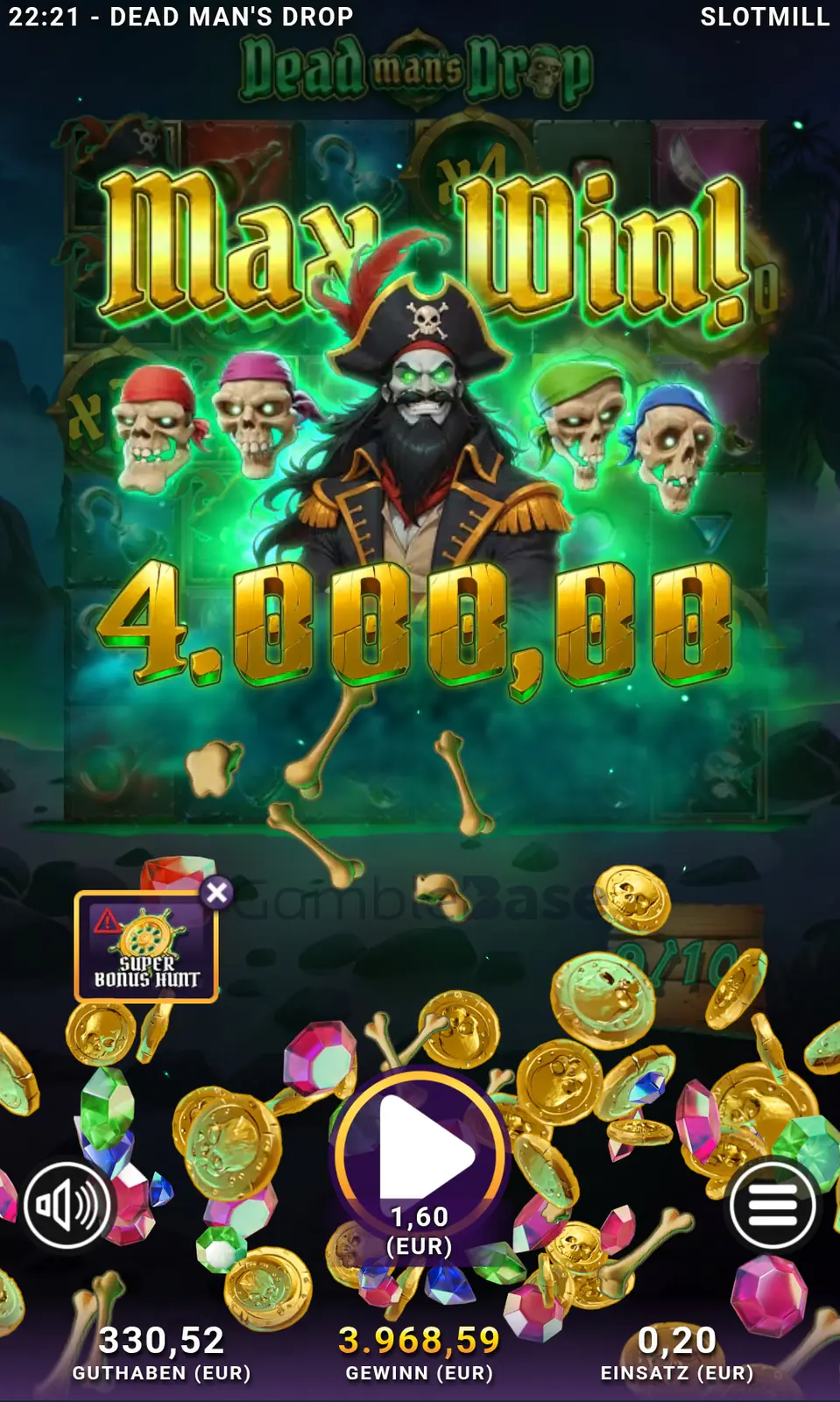 Dead Man's Drop Gewinnbild: Max win