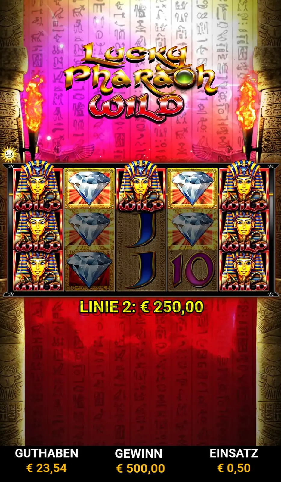 Lucky Pharaoh Wild Gewinnbild: 5x Diamanten