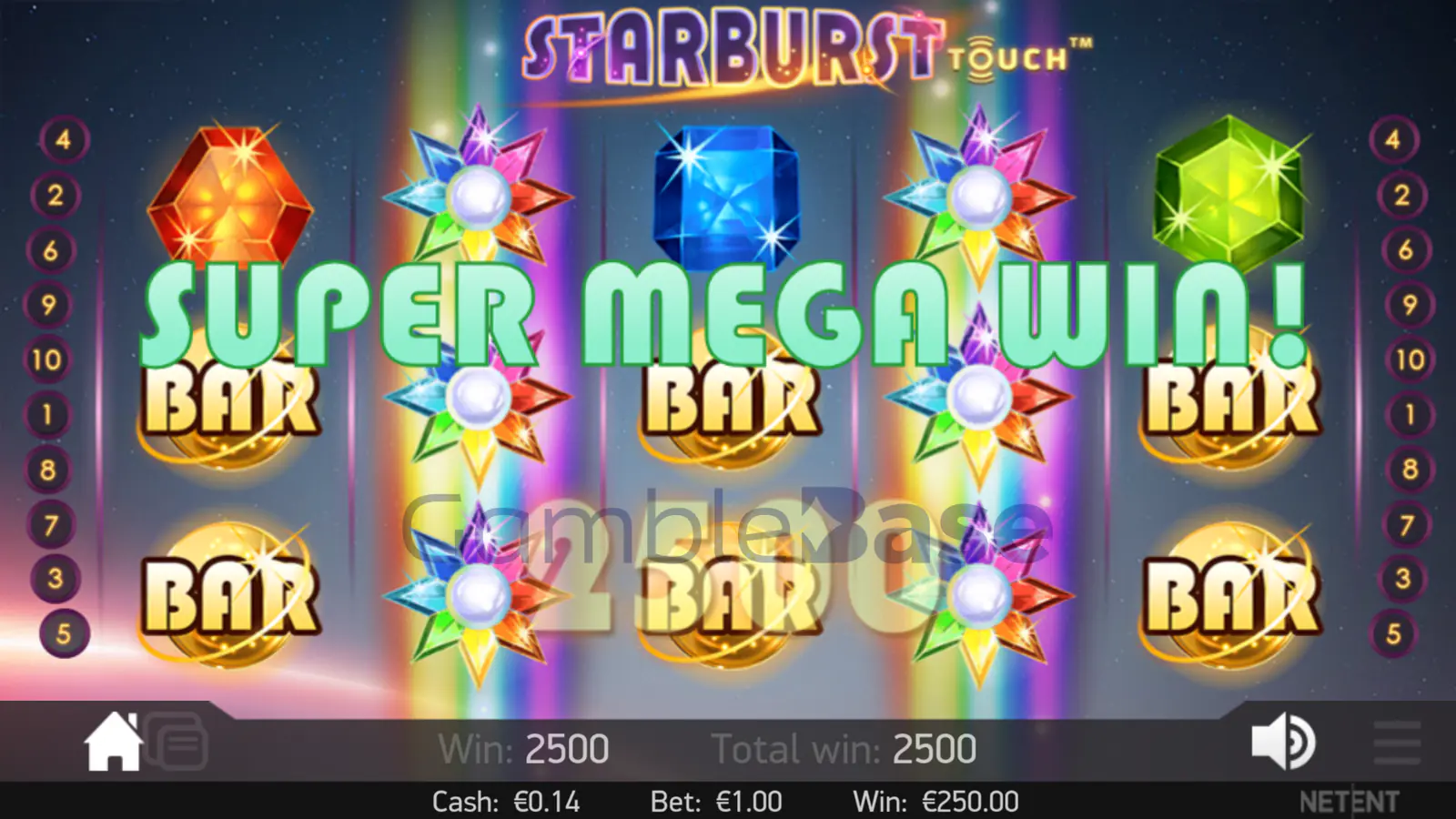 Starburst Gewinnbild: Last Spin -> BAR Lines Win