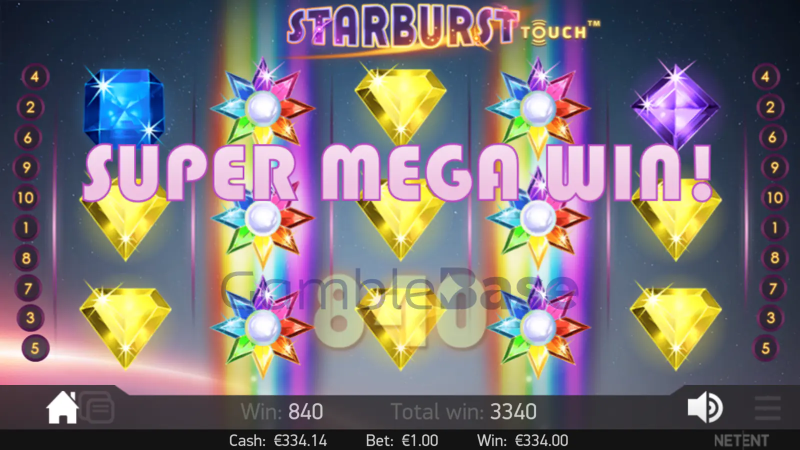 Starburst Gewinnbild: Second Spin -> Super Mega Win