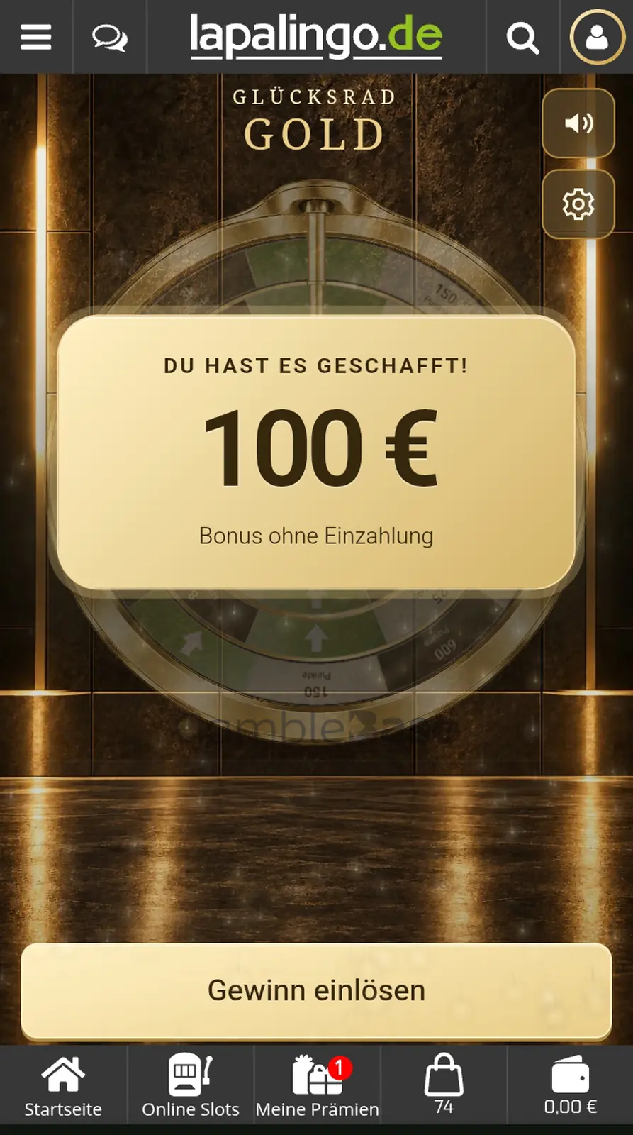 Gluckrad Gewinnbild: Glücksrad Gold