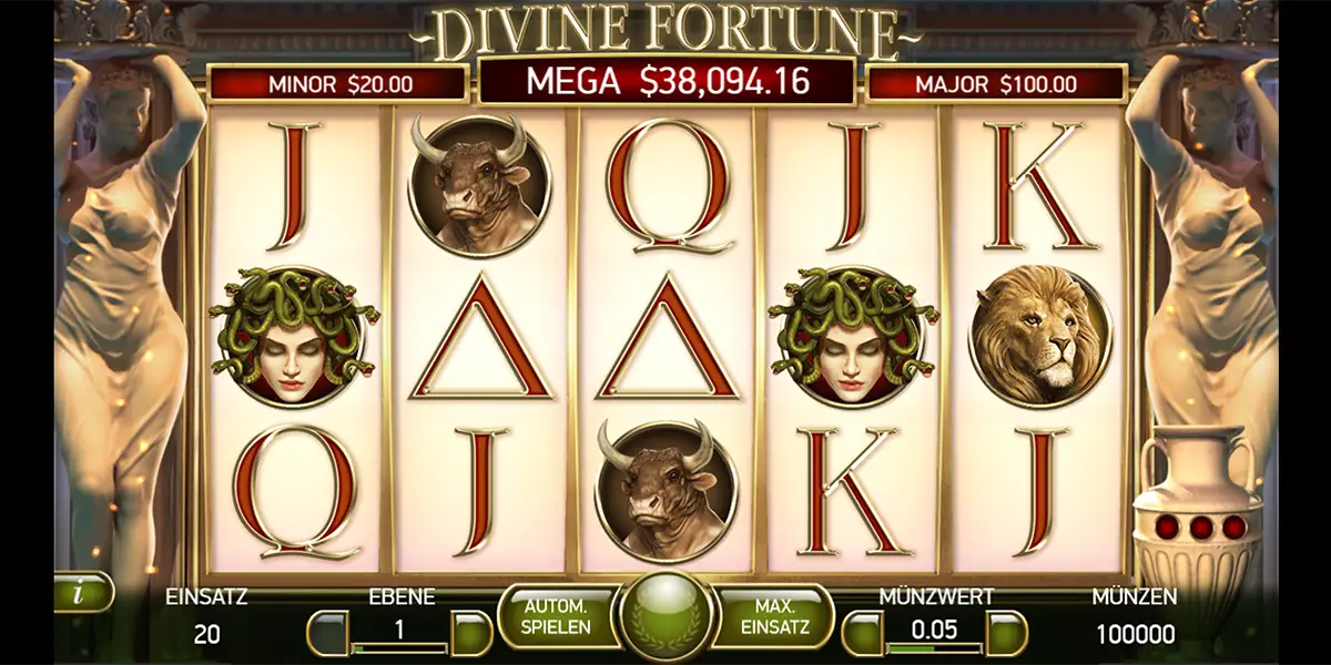 Sichtfenster Divine Fortune Jackpot Slot