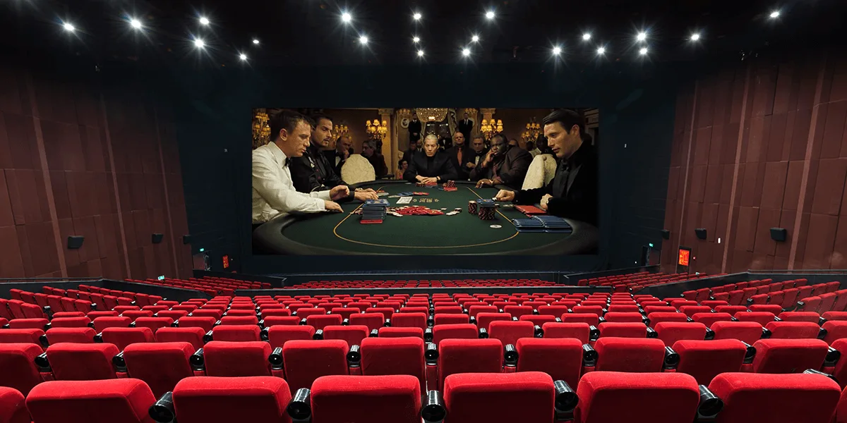 Casino-Film auf Kinosaal-Screen