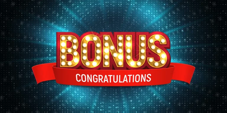 Banner mit Aufschrift "Bonus - Congratulations"