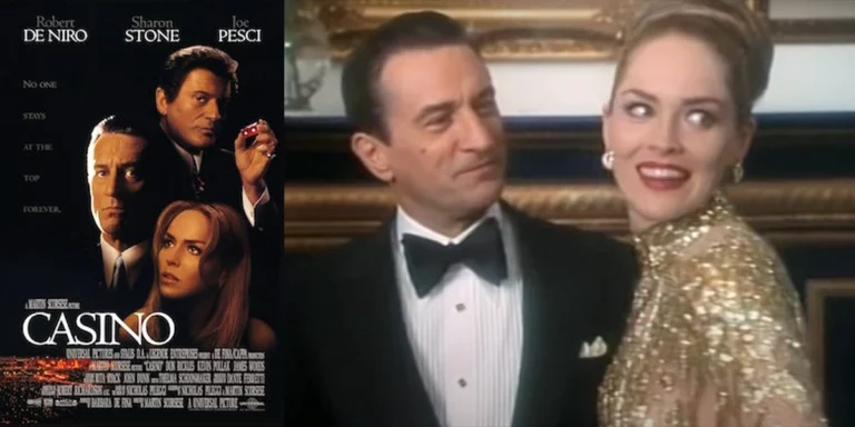 Robert de Niro und Sharon Stone lachend zusammen