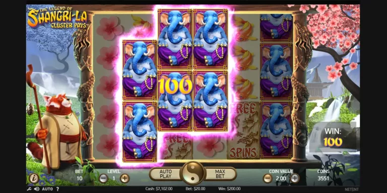 Cluster Pays Slot Game "Shangri-La" von NETENT