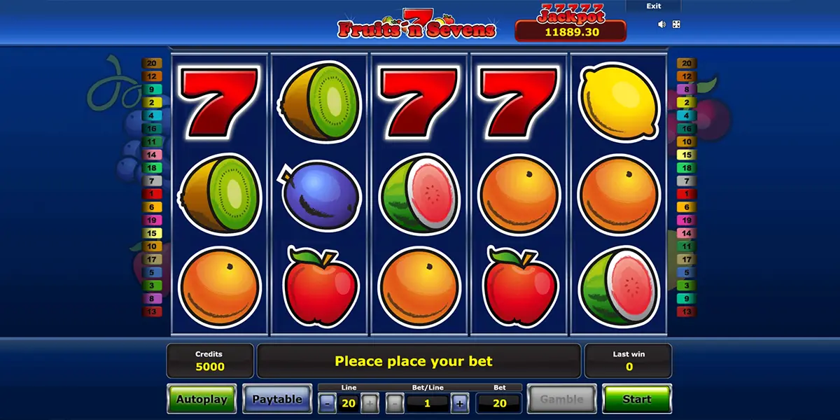 "Fruits'n Sevens" Früchte Slot