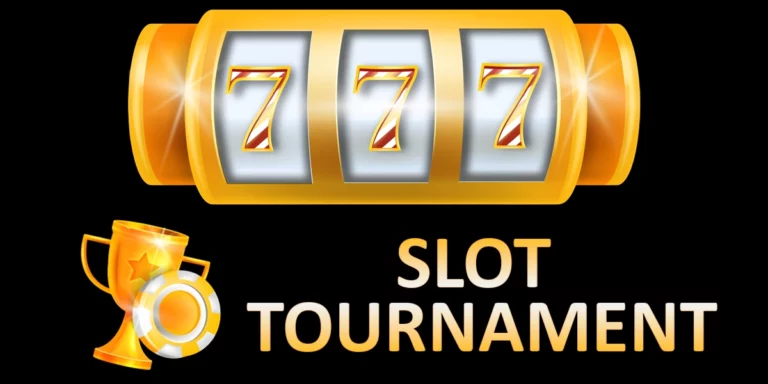 Goldener Slot mit Pokal und dem Text "Slot Tournament"