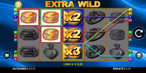 Multiplikatoren x2, x2, x3 beim Extra Wild Slot