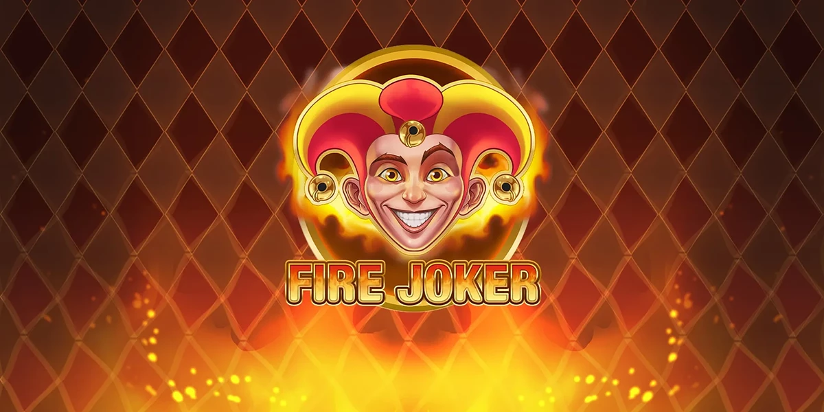 Titelbild des Slots "Fire Joker": Eine Joker-Figur umringt von Feuer