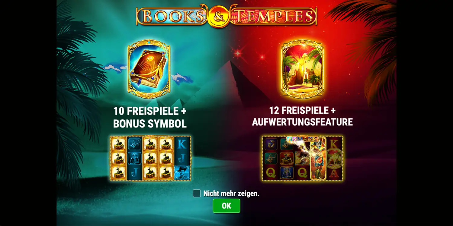 Freispiele bei Books and Temples