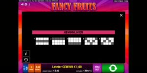 Erklärung Gewinnlinien bei Fancy Fruits