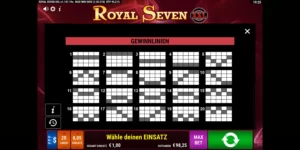 Gewinnlinien bei Royal Seven XXL