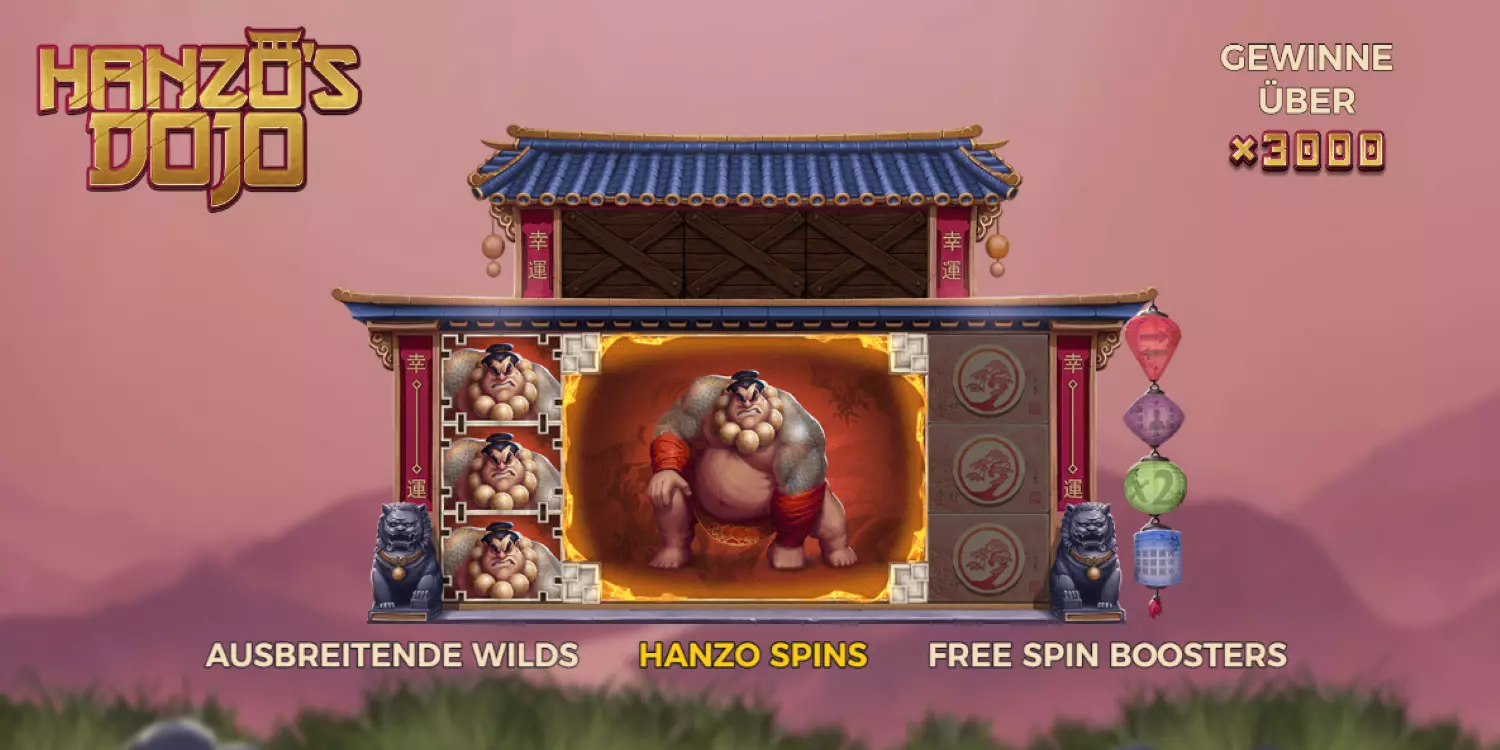Das Startbild von Hanzo's Dojo zeigt einen wütenden Sumoringer