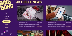 Seite mit aktuellen News zum Thema Glücksspiel