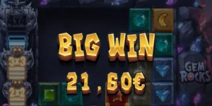 Eine Anzeige erscheint und zeigt an, dass ein "Big Win" erreicht wurde.