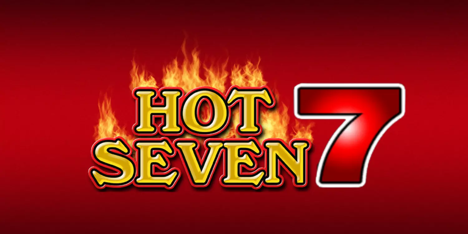 Feurige Hot Seven Schrift auf rotem Hintergrund