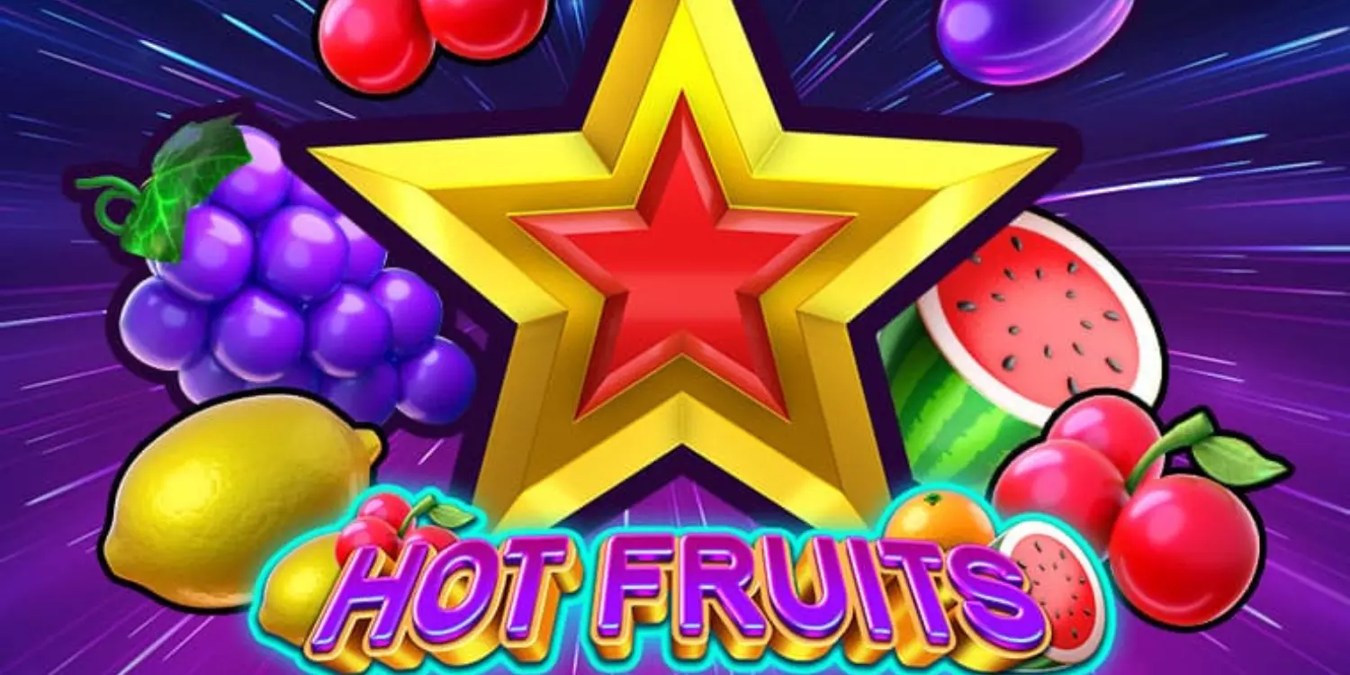 Hot Fruits Schriftzug in einer fruchtigen Umgebung