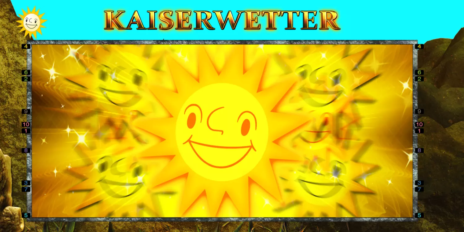 Die Sonne erscheint über den ganzen Bildschirm beim Kaiserwetter-Feature