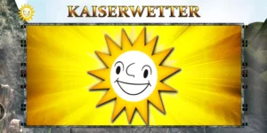 Die strahlende Sonne zeigt an, dass das Kaiserwetter-Feature erreicht wurde.