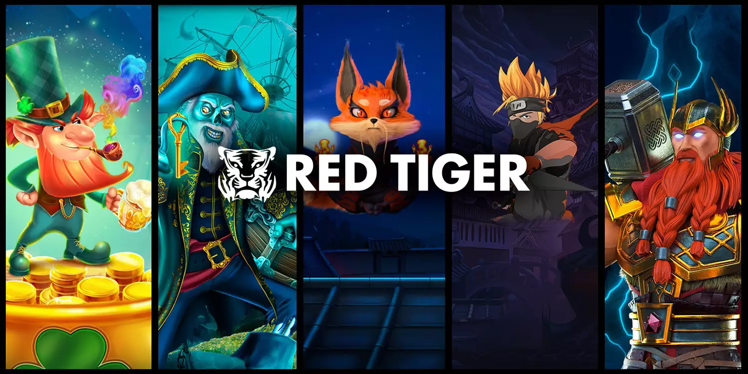 Collage verschiedener Spiele von Red Tiger Gaming