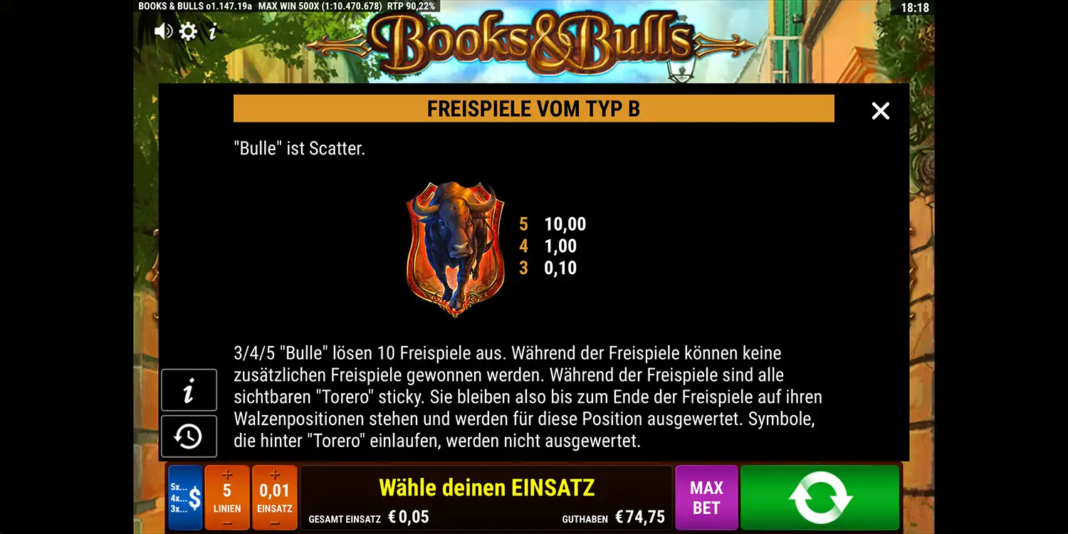 Bulle-Scatter bei Books and Bulls