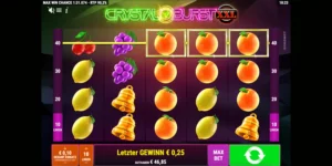 Gewinn mit 3x Orangen-Symbol bei Crystal Burst XXL