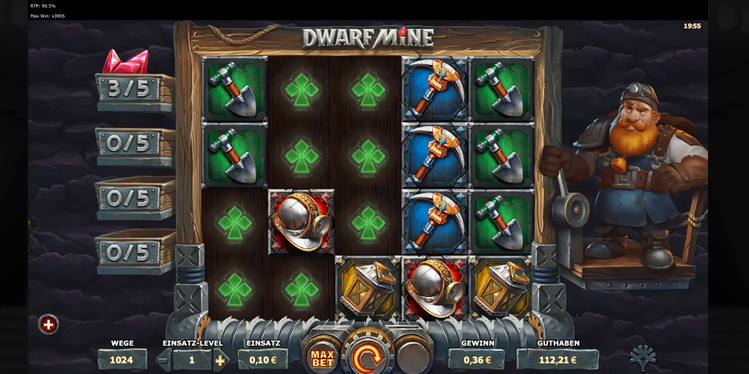 Spieloberfläche bei Dwarf Mine