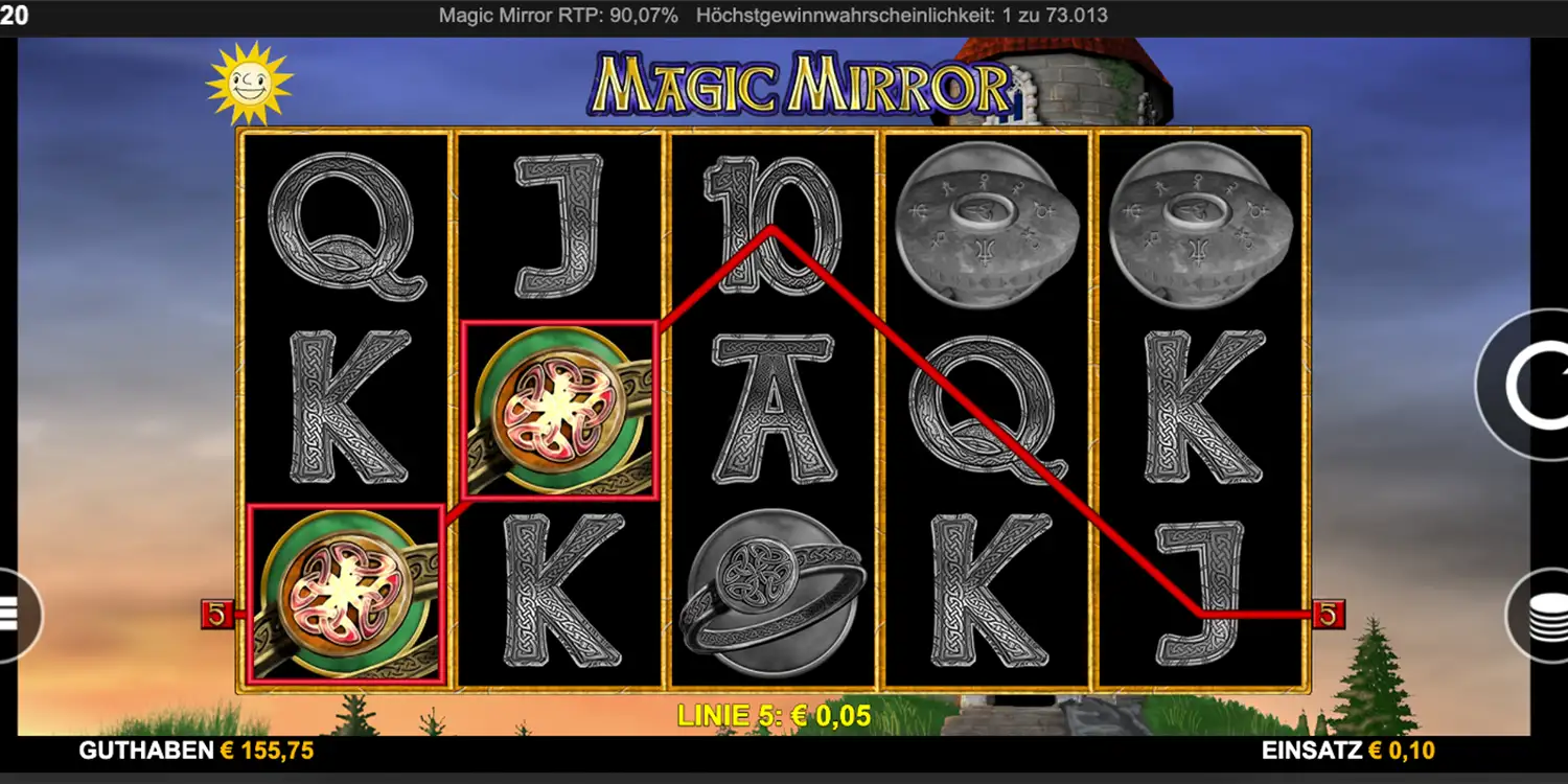 Gewinn mit 2x Symbol bei Magic Mirror