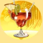 Cocktail mit Früchten und Strohhalmen