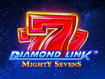 Drei Siebenen am Sternenhimmel hinter dem Diamond Link Mighty Sevens Schriftzug