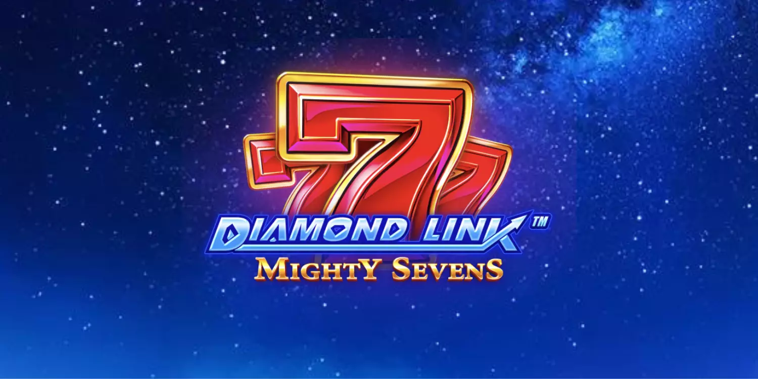 Drei Siebenen am Nachthimmel hinter dem Diamond Link Mighty Sevens Schriftzug