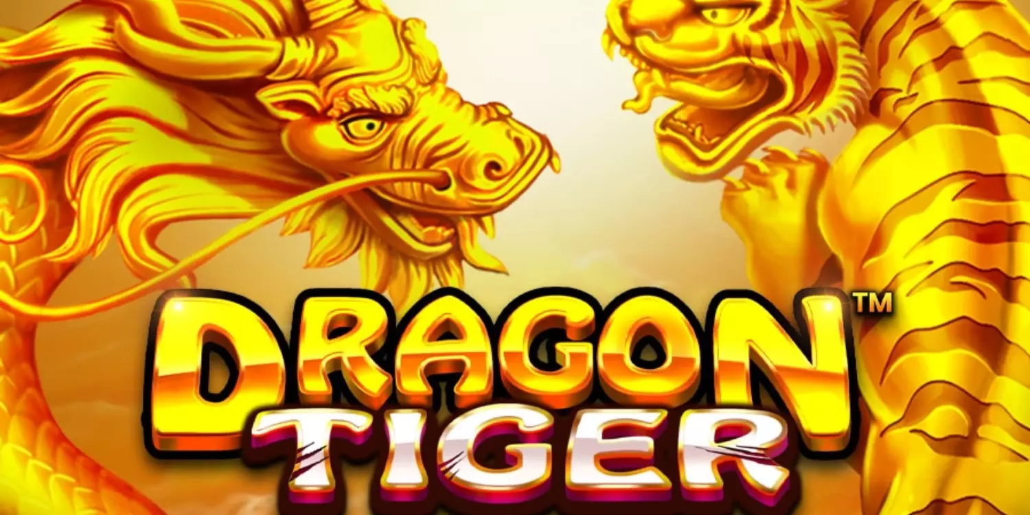 2 Drachen um den Dragon Tiger Schriftzug