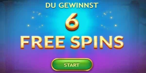 Eine Anzeige erscheint, dass man 6 Free-Spins gewonnen hat.