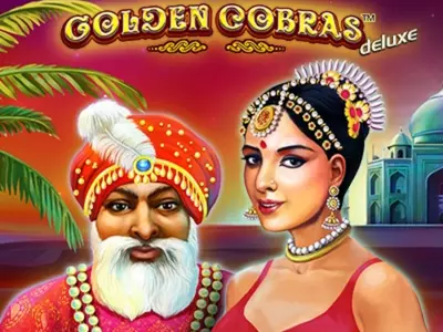 Die indische Prinzessin und der Maharadscha unter dem Golden Cobras deluxe Schriftzug.