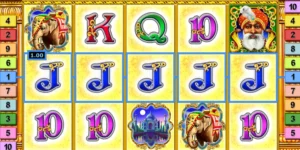 Auf der mittleren Reihe erscheinen J-Symbole auf allen 5 Walzen.