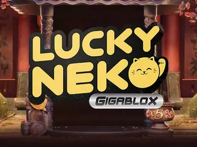 Der Lucky Neko Gigablox Schriftzug