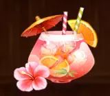Cocktail mit Früchten und Strohhalmen