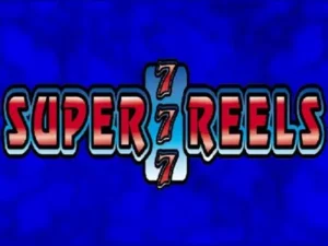 Der Super 7 Reels Schriftzug vor blauem Hintergrund