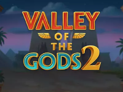 Der Valley of the Gods 2 Schriftzug vor düsterem Hintergrund