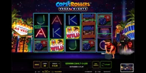 Gewinn mit 2x Wild-Symbol bei Cops'n Robbers Vegas Nights