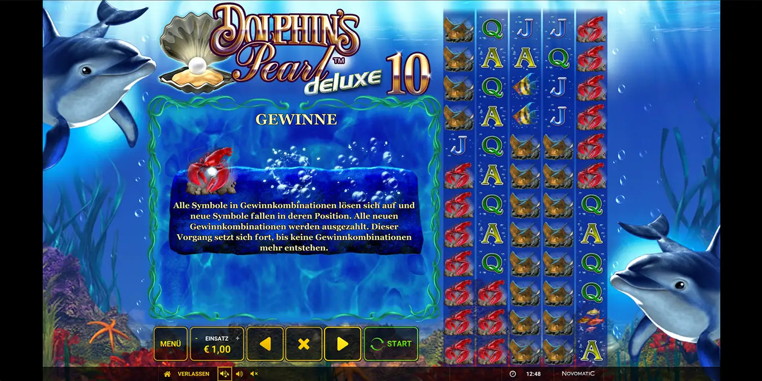 Tumble-Feature bei Dolphin's Pearl deluxe 10