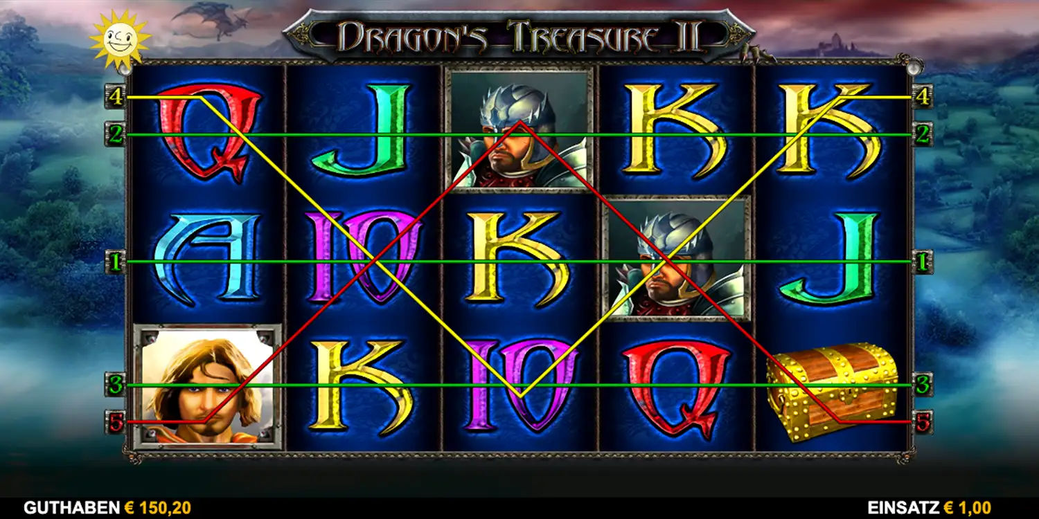 Gewinnlinien bei Dragon's Treasure 2