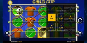 Auswahl des Einsatzes (zwischen 0,05 und 1 EUR) bei Gold Cup