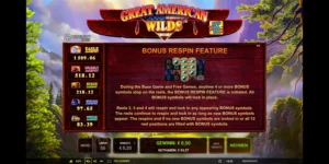 Bonus-Respin-Feature bei Great American Wilds