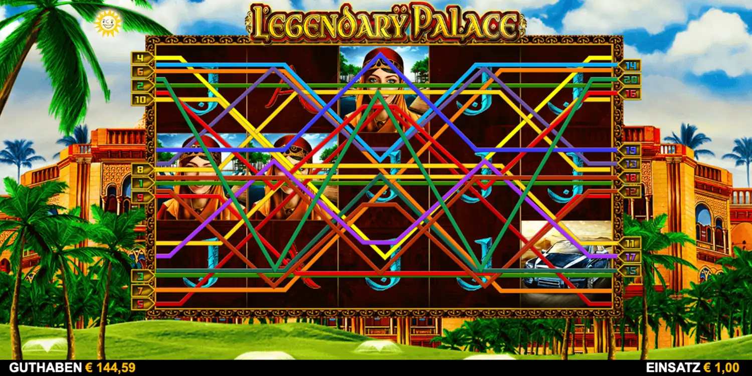Gewinnlinien bei Legendary Palace