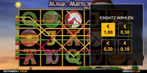 Auswahl des Einsatzes (zwischen 0,1 und 1 EUR) bei Magic Mirror Deluxe 2